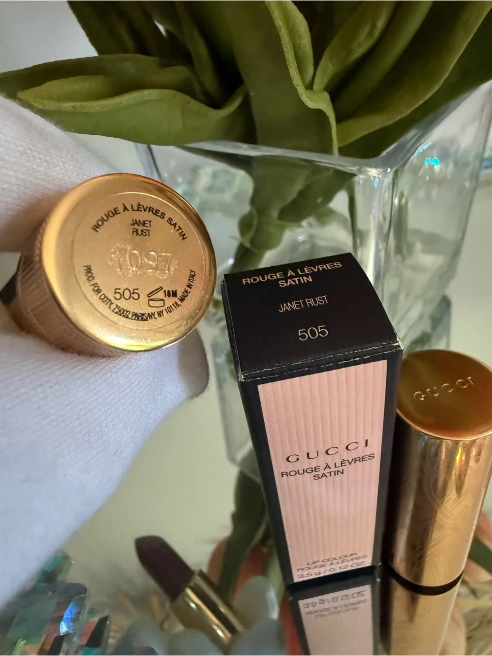 GUCCI Women NEW Rouge À Lèvres Satin Lipstick 505 Janet Rust Luxury